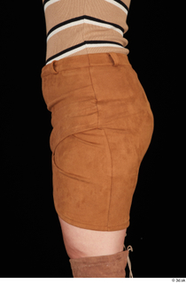 Leticia brown short skirt casual dressed hips thigh 0003.jpg